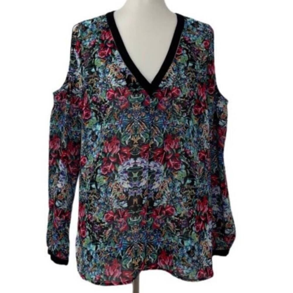 Nicole by Nicole Miller Cold Shoulder Top Sz Small